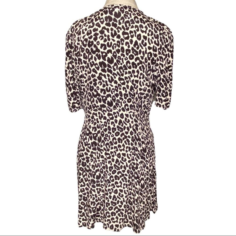 Something Navy Leopard Print Button Minidress Puf… - image 8